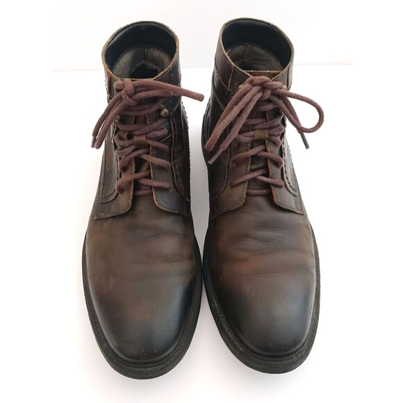 Democrata Garage Collection Mens Brown Leather Lace Up Ankle Boot EU 42 US 9 - Picture 2 of 12
